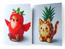 2-pak fruity animal schriften gelinieerd A5 formaat