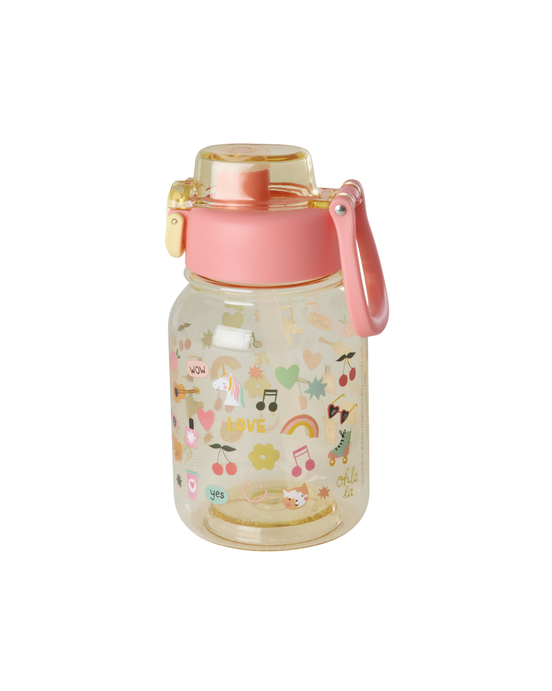 RICE | Tritan Drinking Bottle - Soft Yellow - Unicorn Love Print