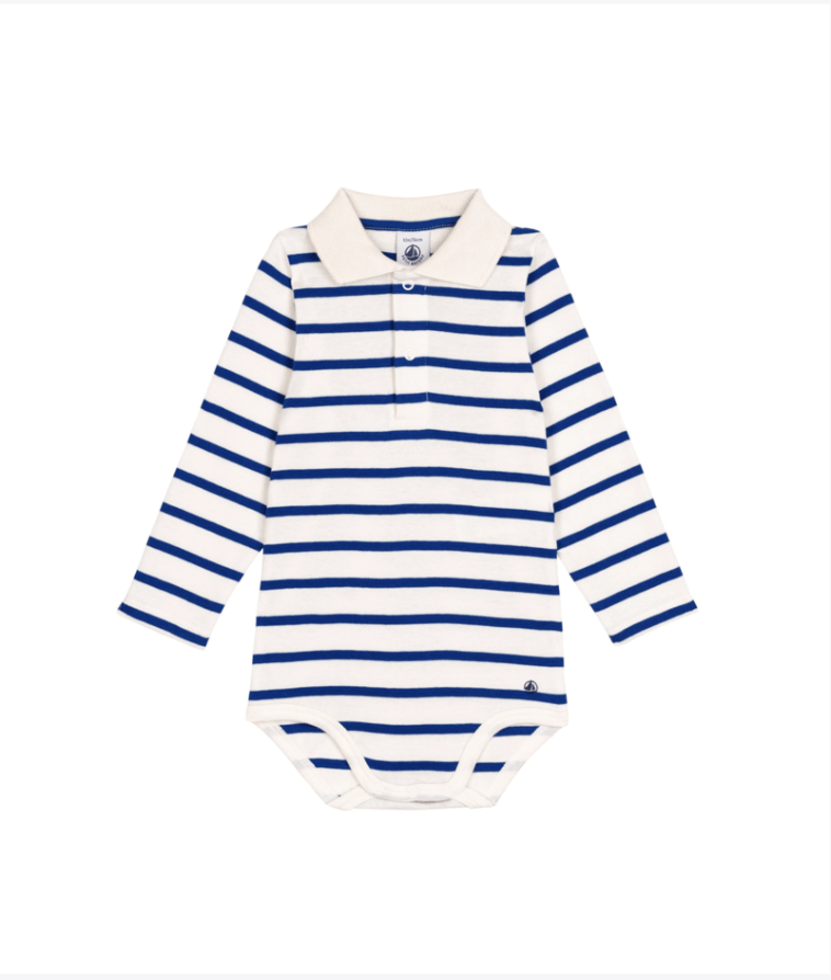 Petit Bateau | body ML col polo streep