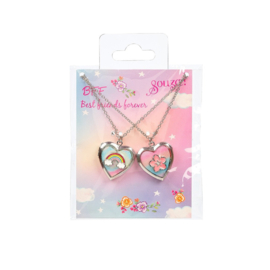 Souza | Giftpack BFF Hart, 2 kettingen (2 stuks/kaartje, 1 kaartje)