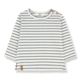 1+ in the family  | striped rib jersey petroleum LS