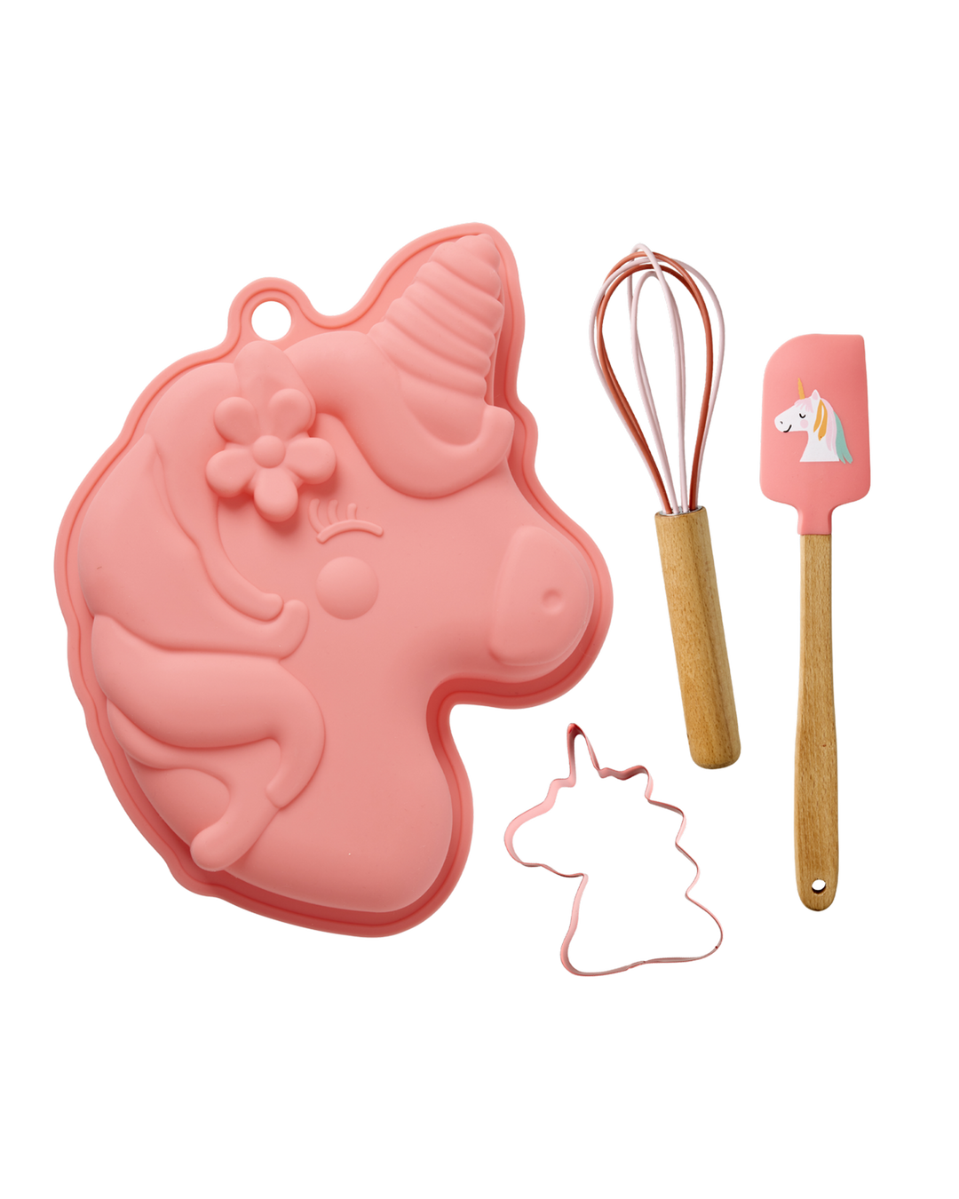 RICE | Silicone Baking Mold - Coral - Unicorn Love Theme - Set of 4
