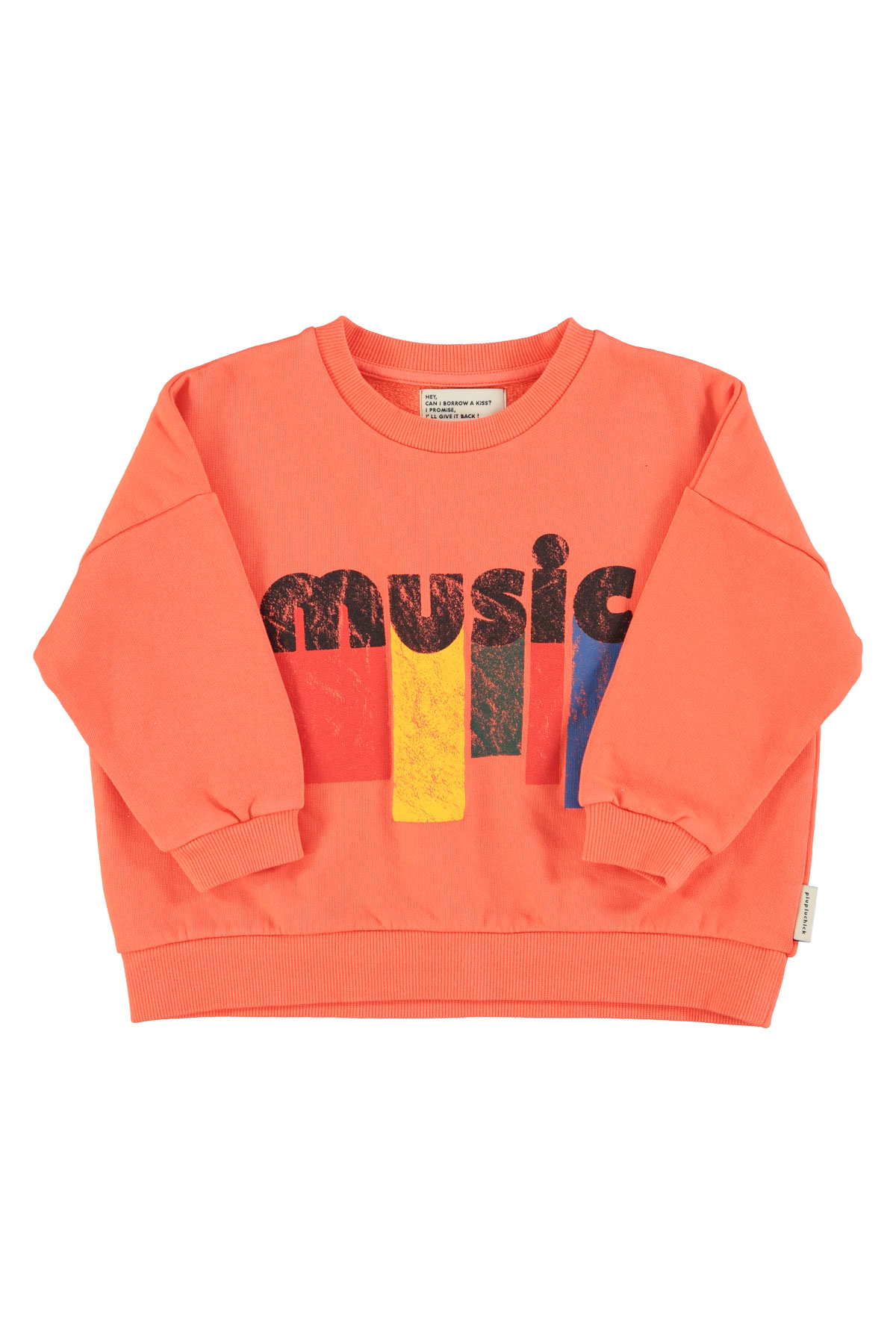 Piupiuchick | Sweatshirt | Orange w/ "music" print