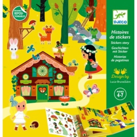 Djeco | sticker story herbruikbare stickers the magical forest