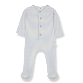 1+ in the family  | Boxpakje modal rib stripe misty blue
