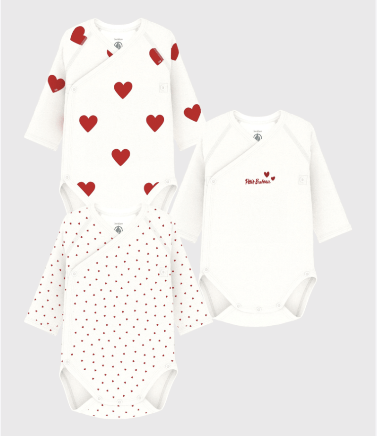 Petit Bateau | 3 BODIES NAISS ML hart