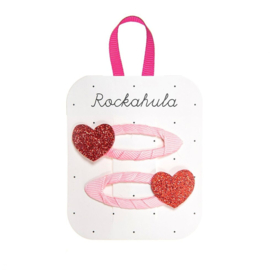 Rockahula | love heart glitter clips