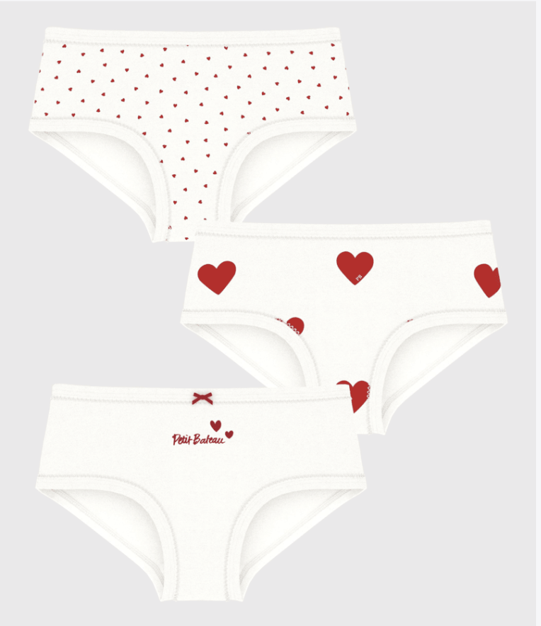 Petit Bateau | set van 3 onderbroeken hart