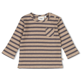 Feetje | Longsleeve rib met streep  camp wildernis