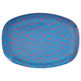 RICE | Large plate - blue cherry love print