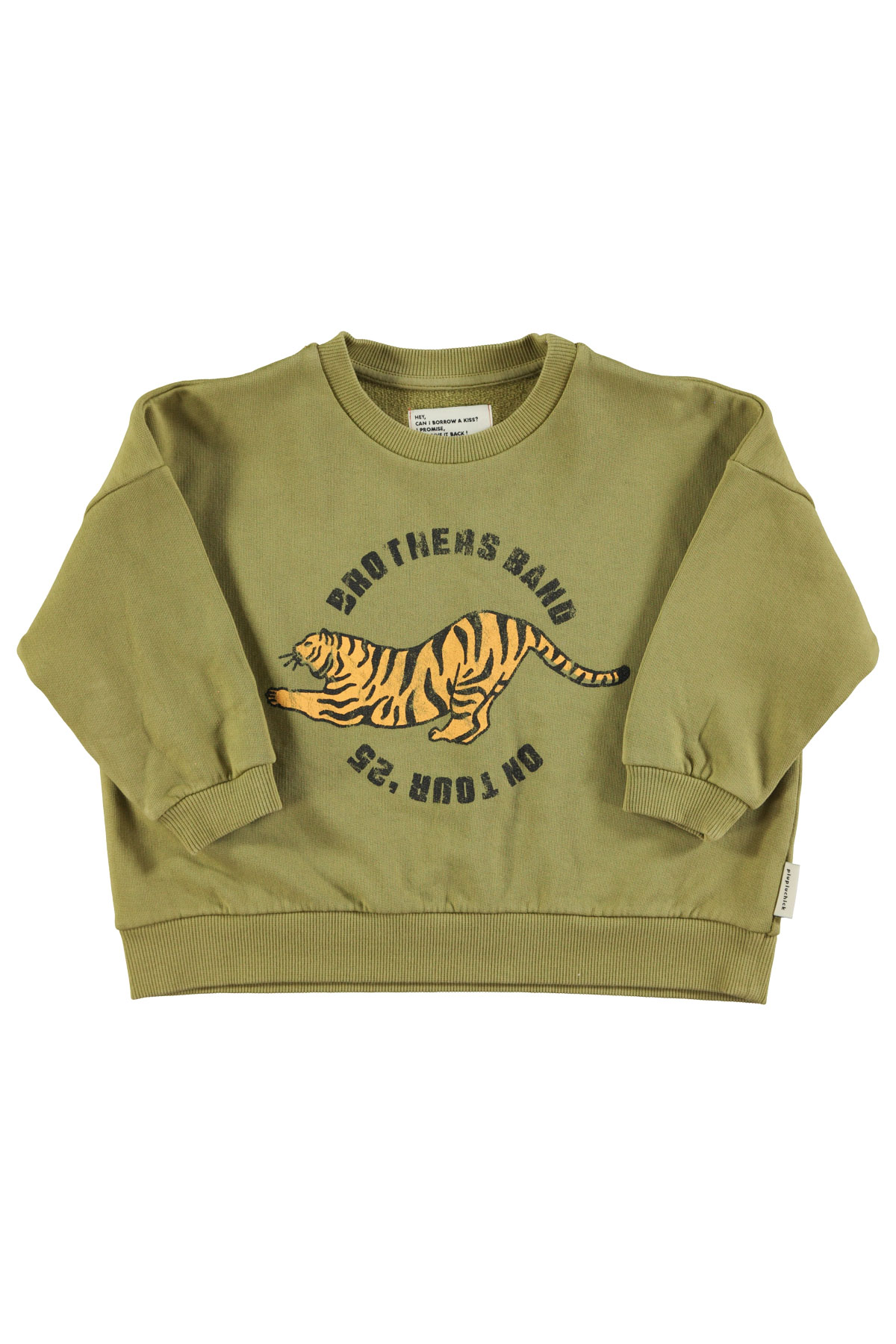 Piupiuchick | Sweatshirt | Olive green w/ tiger print