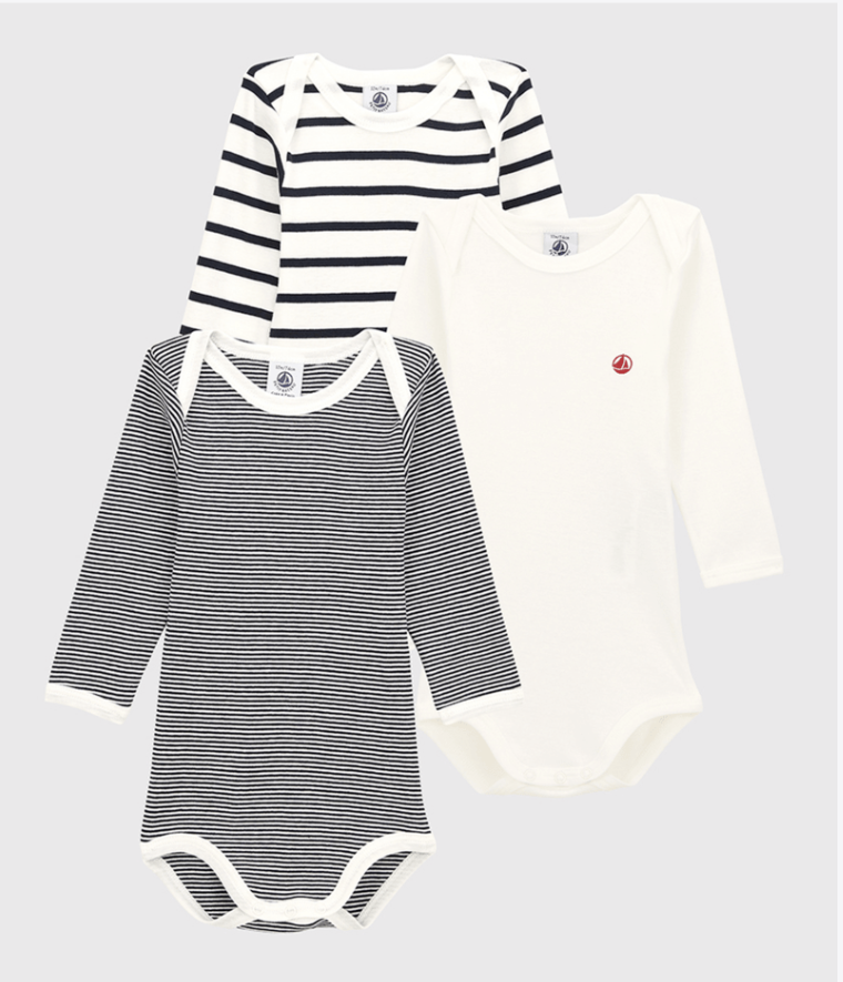 Petit Bateau | 3 BODIES US ML blauw
