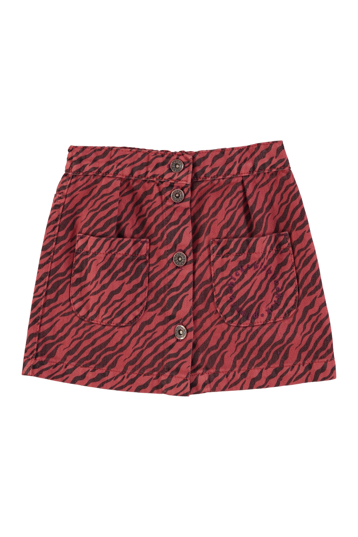 Piupiuchick | Short skirt | Bordeaux w/ zebra print