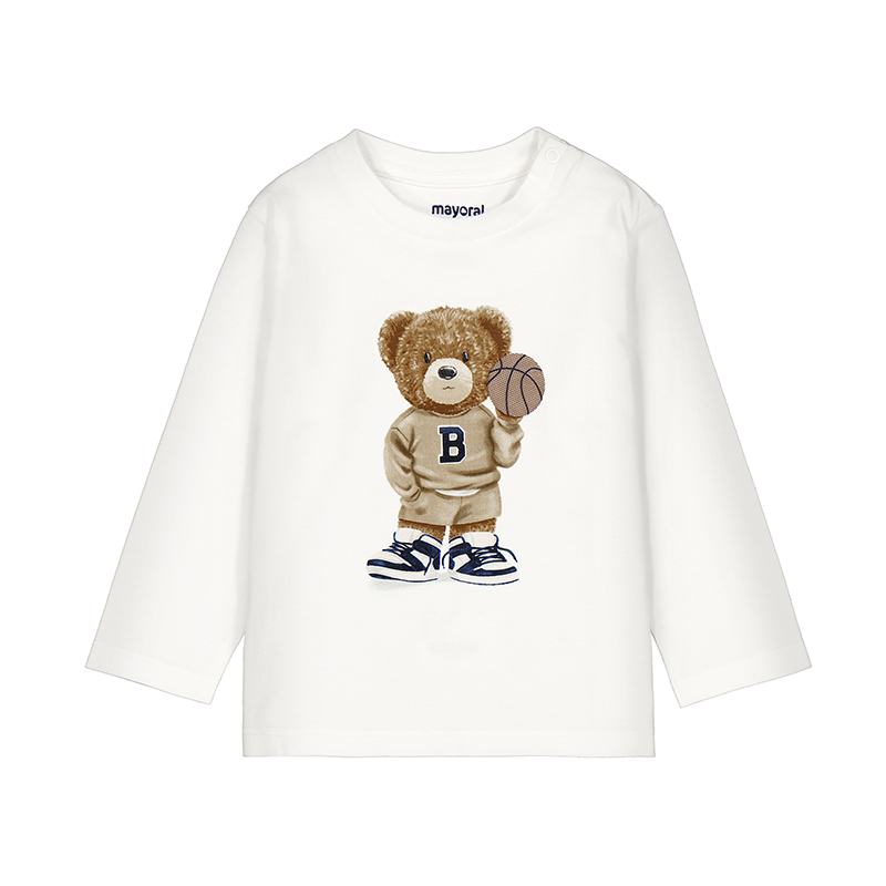 Mayoral | LS shirt bear white