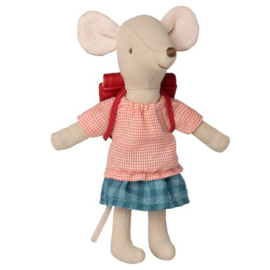 Maileg | Tricycle mouse, Big sister with bag - Red