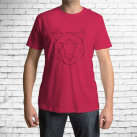 Geometric Bear - Lines - zwart