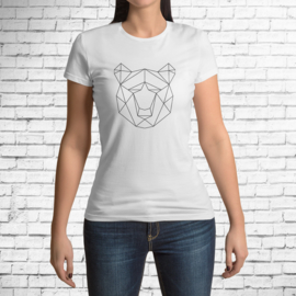 Geometric Bear - Lines - zwart