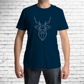 Geometric Deer - Lines - wit