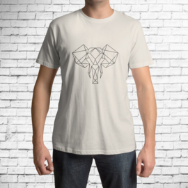 Geometric Elephant - Lines - zwart