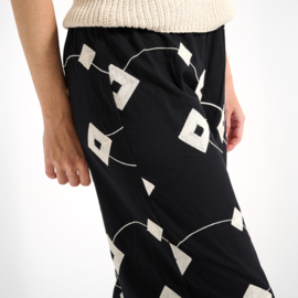 Pants black met borduur