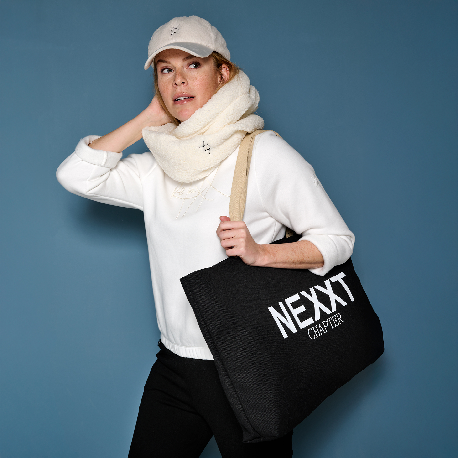 Shopper black met print