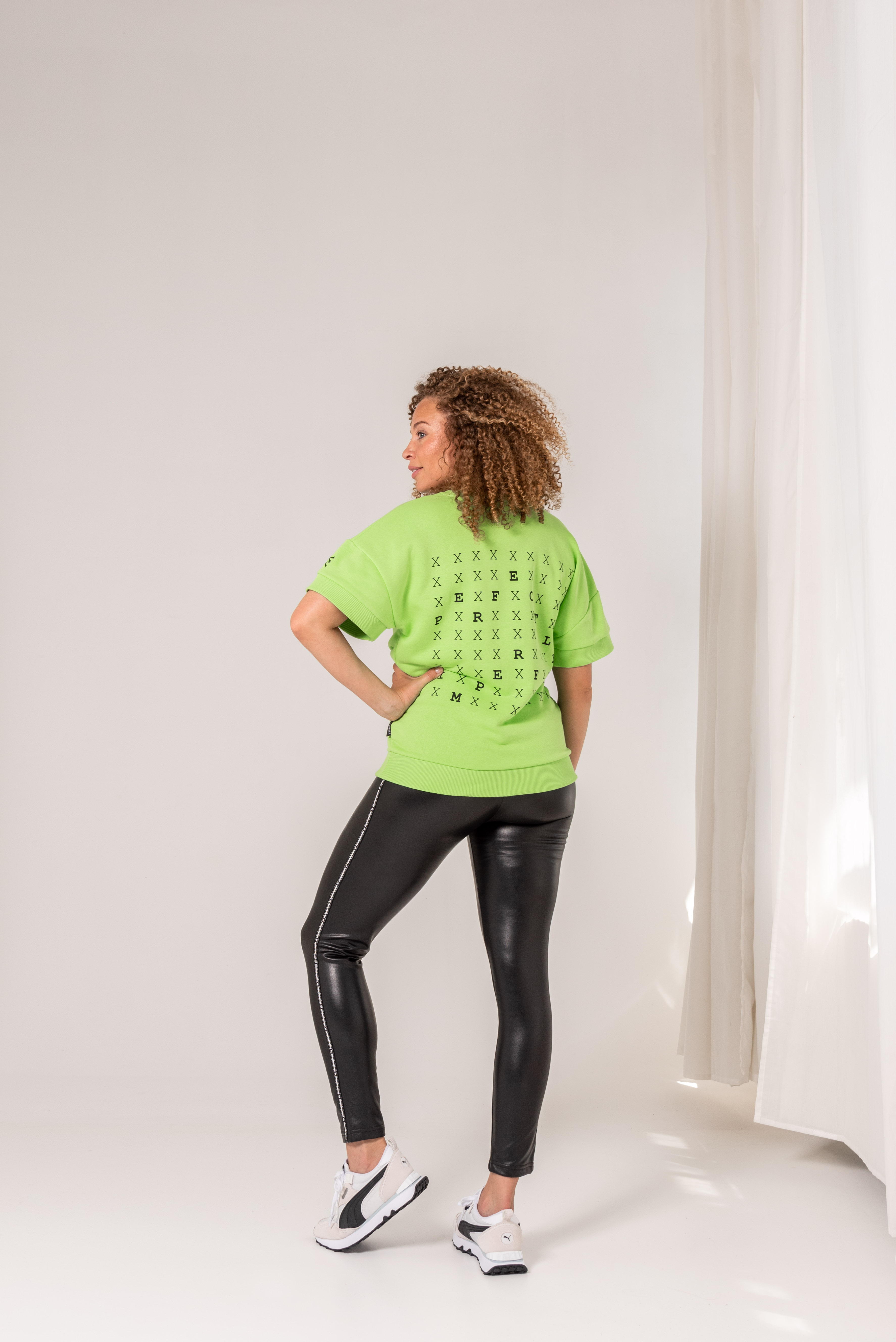 Tregging coated black met bies