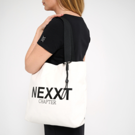 Shopper offwhite met print