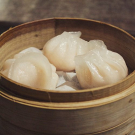 5. Dimsum 6st ( Kip, Varken of Mix ), Har Kao (Scampi)