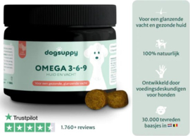 OMEGA 3-6-9 supplement - Huid & Vacht | Gezonde huid en glanzende vacht voor honden | 60 snoepjes