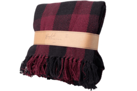 Recycled Cotton Plaid Wafel - Bordeaux