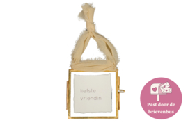 Lijstje "Liefste vriendin" - beige lint