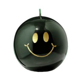 Smiley kaars - goud & groen