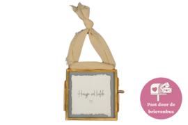 Lijstje "Huisje vol liefde" - beige lint