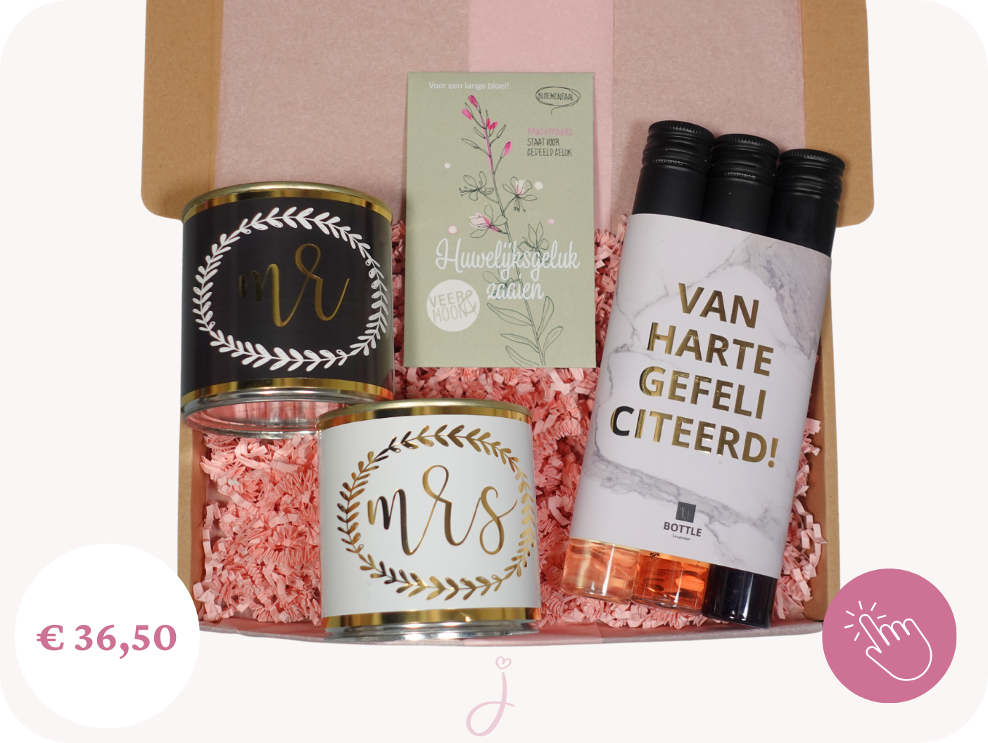 Huwelijkscadeau "Congrats" - Cadeaubox