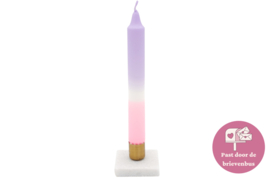 Dip kaars lila-wit-roze