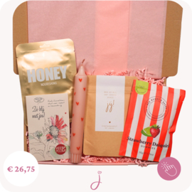 Cadeau voor Moederdag Hartjes & aardbeien - Brievenbus cadeau