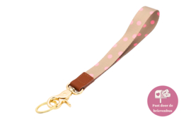 Keycord | Sage Green & Pink Dot