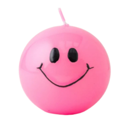 Smiley kaars - pink