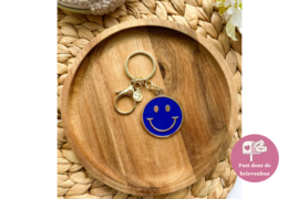 Sleutelhanger Smiley - blauw