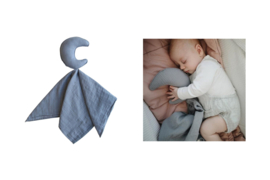 Knuffeldoekje maan - blauw