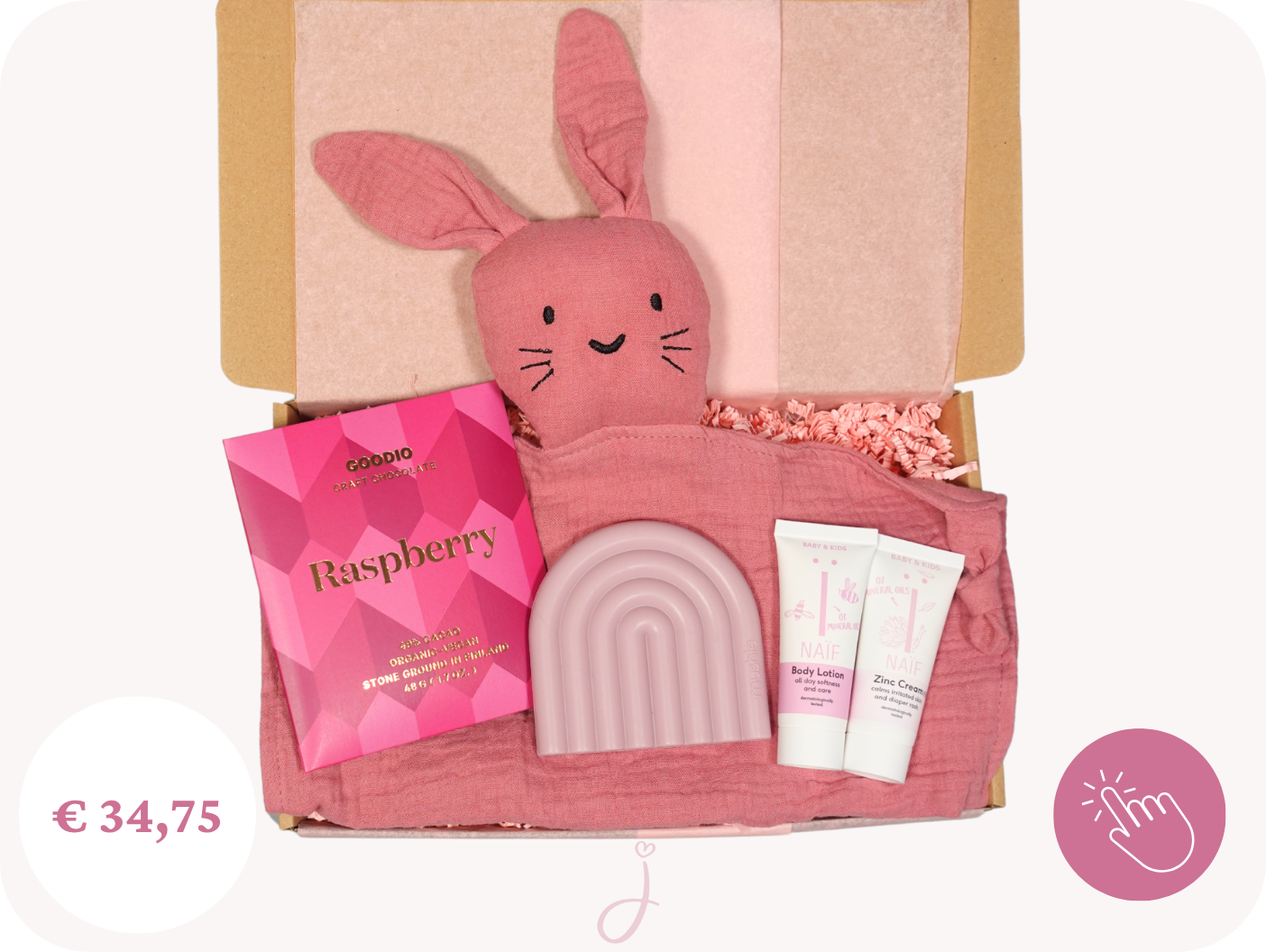 Brievenbus cadeau  Baby roze - Geboorte cadeau