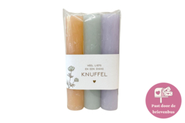 Set van 3 kaarsjes - Dikke knuffel