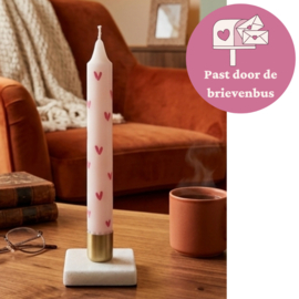 Dinerkaars - licht roze met hartjes