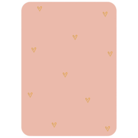 Kaart - Hartjes goud met oud roze