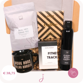 Cadeau voor een man Work hard, relax harder - Cadeaubox