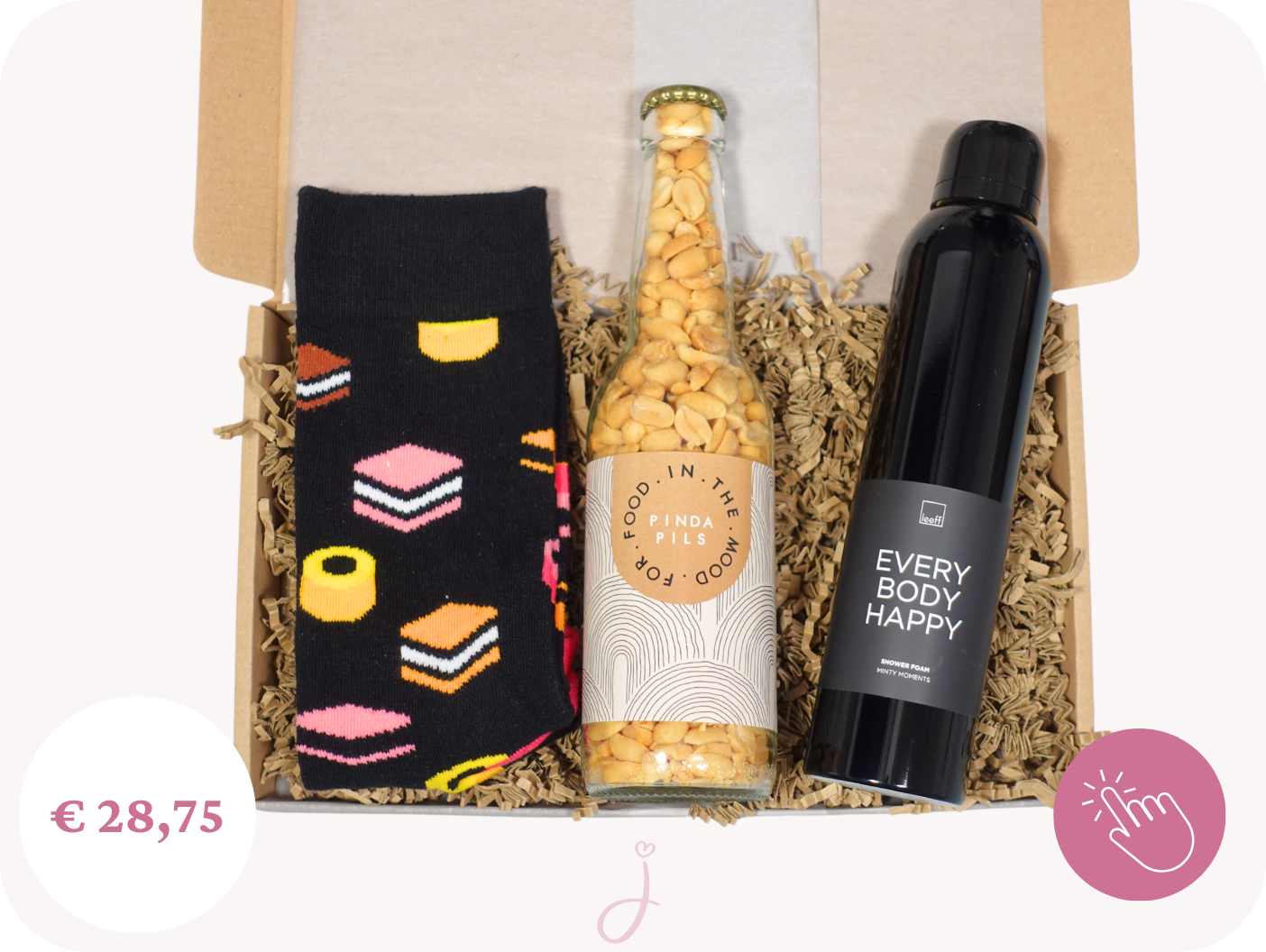 Borrel cadeau voor een man "Sweets & Nuts" - Cadeaubox