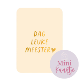Mini kaartje - Dag leuke meester