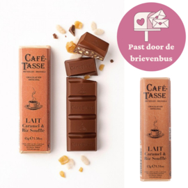 Melk chocolade reep met karamel en gepofte rijst