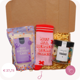 Cadeau voor een man Held op sokken  - Cadeaubox