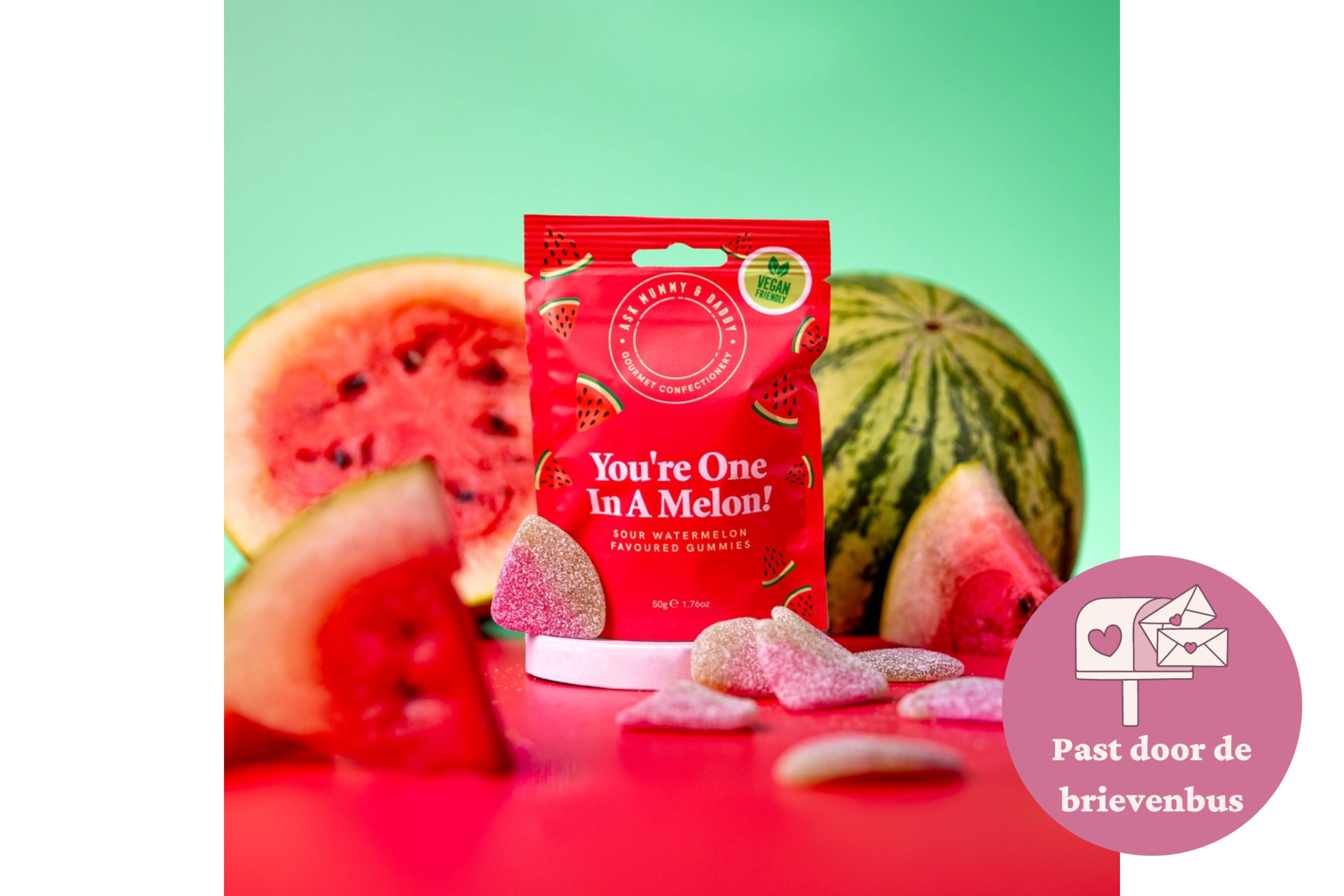 One in a melon snoepjes